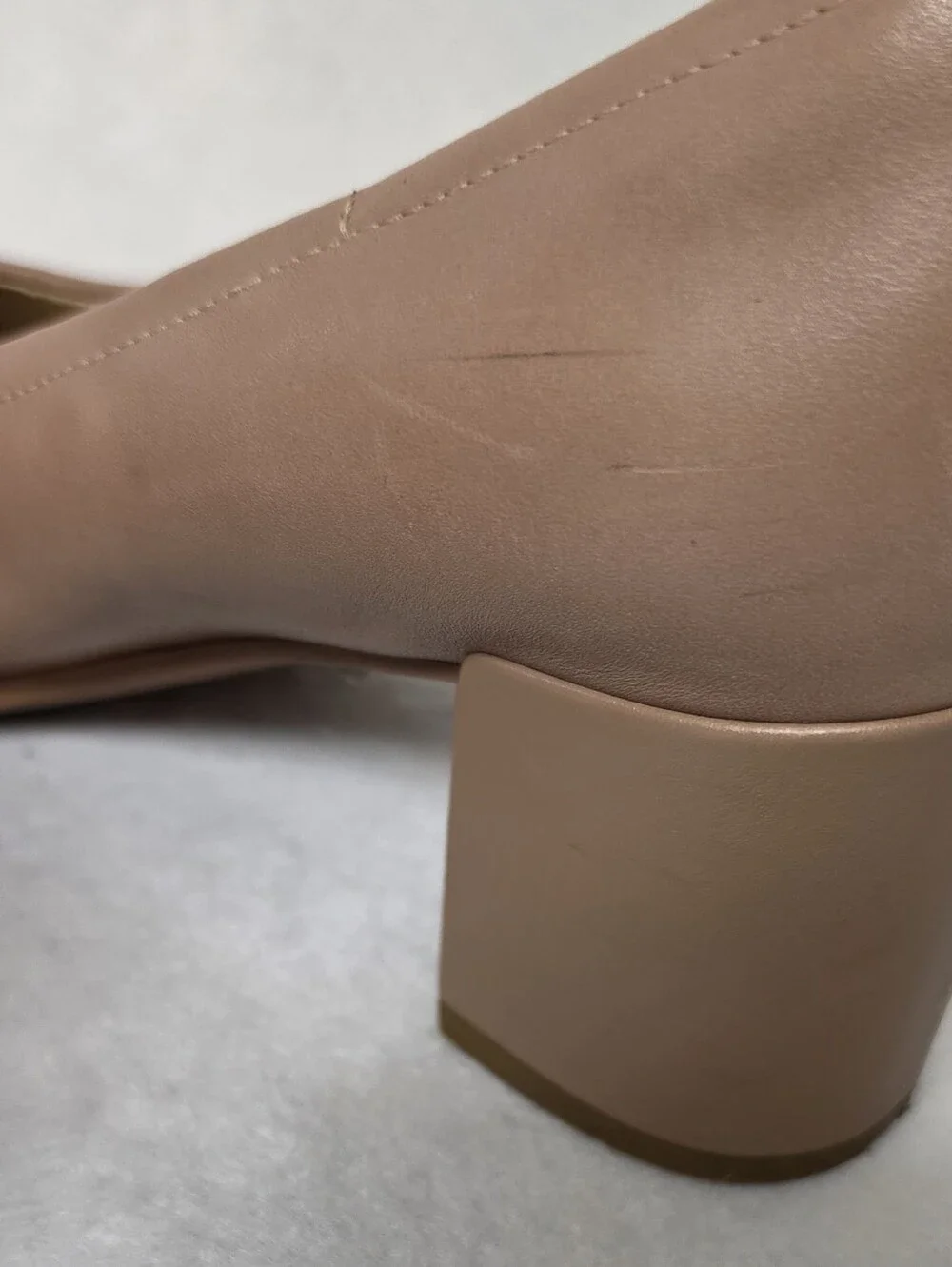 Clarks Taupe Block Heel Pumps